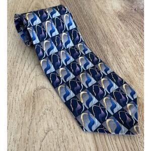 Jerry Garcia 1990s Silk Necktie Abstract Geometric Pattern
